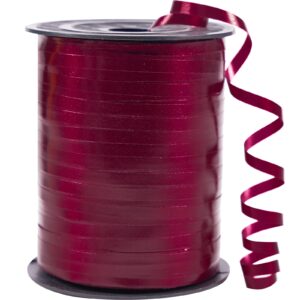 partywoo burgundy ribbon, 500 yard curling ribbon for crafts, balloon ribbon, solid color ribbon for gift wrapping, ribbon for balloon string, florist flower, christmas (1 roll)