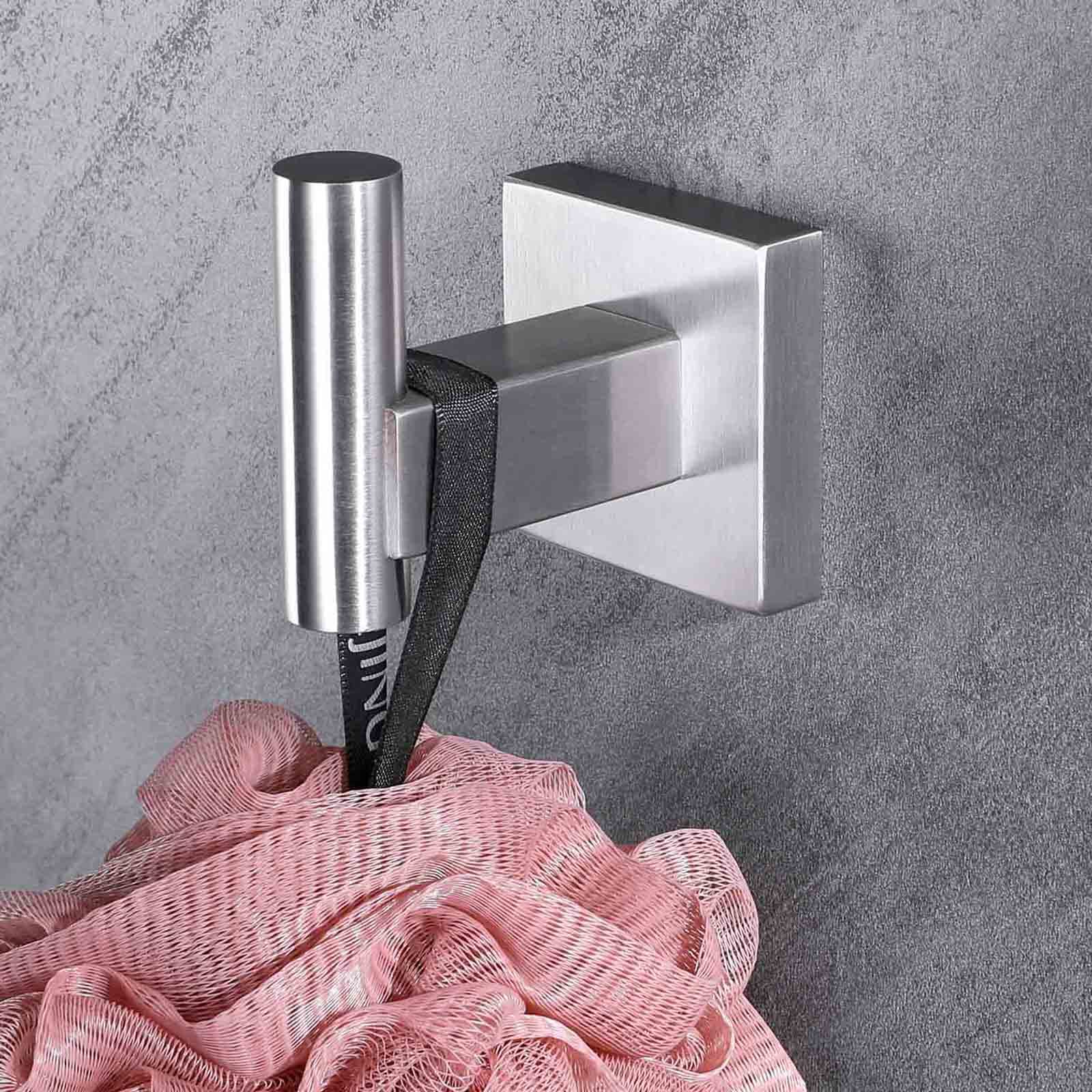 Suyar Bathroom Towel Hook Brushed Nickel, SUS304 Stainless Steel Robe Coat Holder for Shower Kitchen Closet Garage, Modern Heavy Duty Clothes Hook Wall Mounted