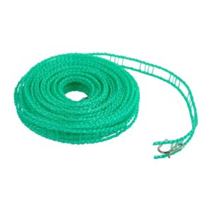 funincrea washing line 8m, non-slip and windproof clothes line, portable washing line with 2pcs stainless hooks, fence-like rope washing line for indoor outdoor camping traveling (green)