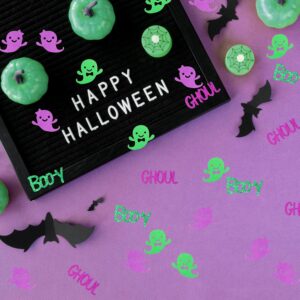 Winnwing 280Pcs Boo-y or Ghoul Halloween Gender Reveal Confetti Glitter Sprinkles Paper Scatter Table Decorations Supplies Team Boy Team Girl He or She Baby Shower Birthday Wedding (Green,Purple)