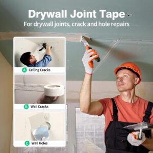 NEZUIBAN Drywall Joint Tape, Fiberglass Mesh Tape for Drywall Repair,1.97“×150 Ft Self-Adhesive Drywall Mesh Tape for Sheetrock Crack Repair