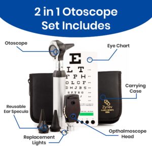 Zyrev ZetaLife 2 in 1 Otoscope Set with 50 Extra Disposable Tips