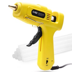 colaer hot glue gun high temp-full size (not mini) 60/100w dual power heavy duty melt glue gun kit with 12 pcs premium glue sticks(0.43"x8") for arts & crafts use,christmas decoration/gifts