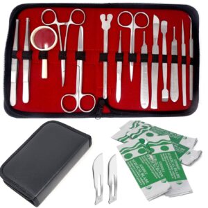 34 Pieces Advanced Dissection Kit Biology Lab Anatomy Dissecting Kit Set for Educating Medical Students and Veterinary with Stainless Steel Knife Handle Blades