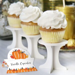 Big Dot of Happiness Fall Pumpkin - Halloween or Thanksgiving Party Tent Buffet Card - Table Setting Name Place Cards - Set of 24