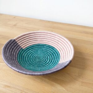 African Basket- Nyakizu/Rwanda Basket/Woven Bowl/Sisal & Sweetgrass Basket/Blush Pink, Lilac, Teal