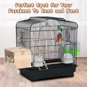 GINDOOR Parakeet Nesting Box Transparent Bird House for Cage Natural Wood Breeding Box for Parrot Parakeet Cockatiel Lovebirds Budgie Conure and Other Small Birds