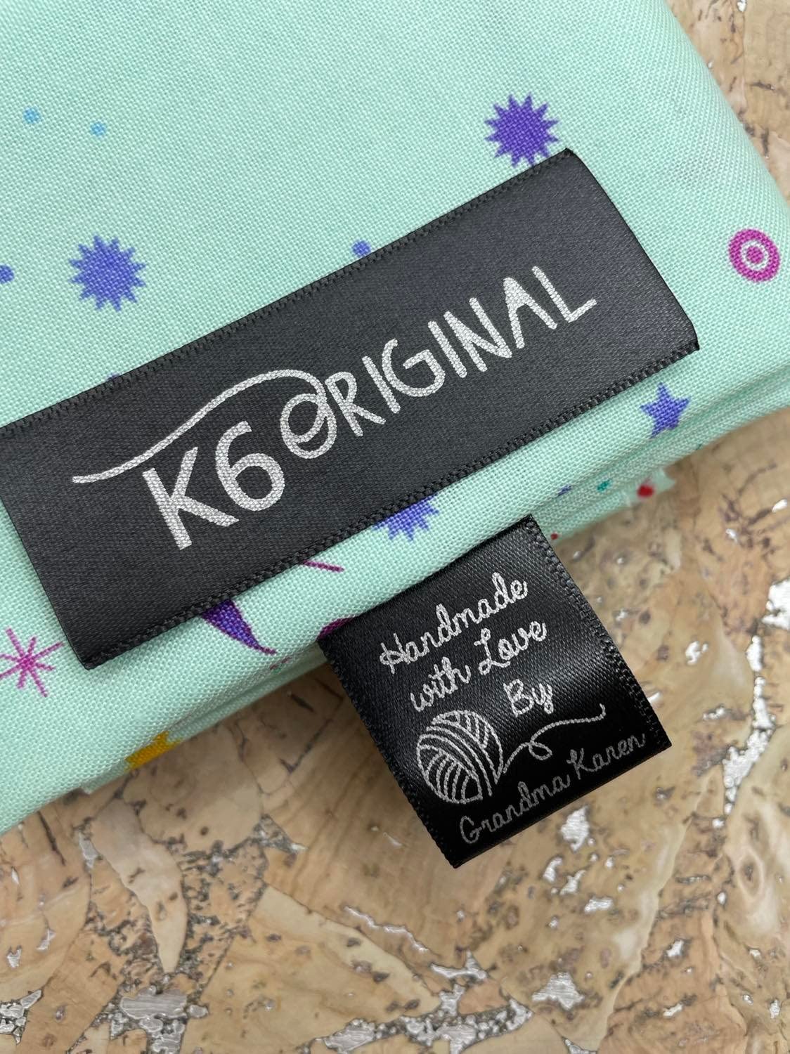 30 Black Custom Printed Satin Fabric Labels Sew On for Clothing, Crafts, Nursing Home Clothing, Children's Clothing, Knitting, Crocheting, Handmade Items