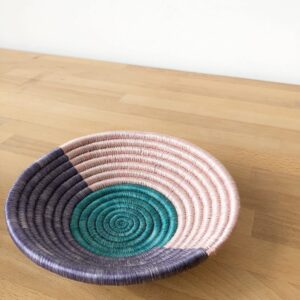 Small African Basket- Nyakizu/Rwanda Basket/Woven Bowl/Sisal & Sweetgrass Basket/Lilac, Blush, Teal