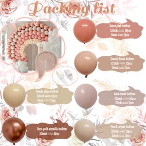 Boho Pink Balloon Arch Garland Kit, SCMDOTI Blush Pink Balloon Arch with Double Stuffed Dusty Pink Nude Neutral Balloons for Baby in Bloom Baby Shower, Birthday, Weddings,Bridal Shower Decoration