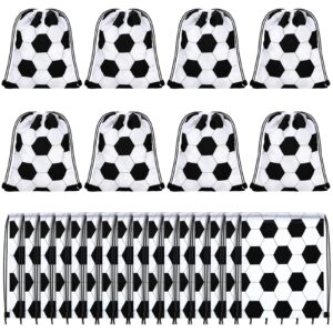 shappy 24 pieces small sport drawstring bags candy bag party goodie favor supplies gifts for sports (soccer, 9.8 x 11.8 inch)