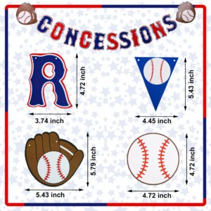 Set of 5 Baseball Birthday Banners Baseball Sports Paper Garlands Baseball Pennant Bunting Flag Decor Concessions Party Sign for Party Supplies Baby Shower Boys and Girls