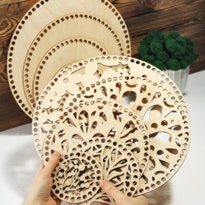 Premium Baltic birch plywood Round Wooden Basket Bottoms and lids set, solid wooden base for DIY Crochet