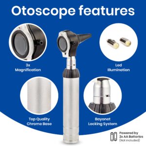 Zyrev ZetaLife 2 in 1 Otoscope Set with 50 Extra Disposable Tips