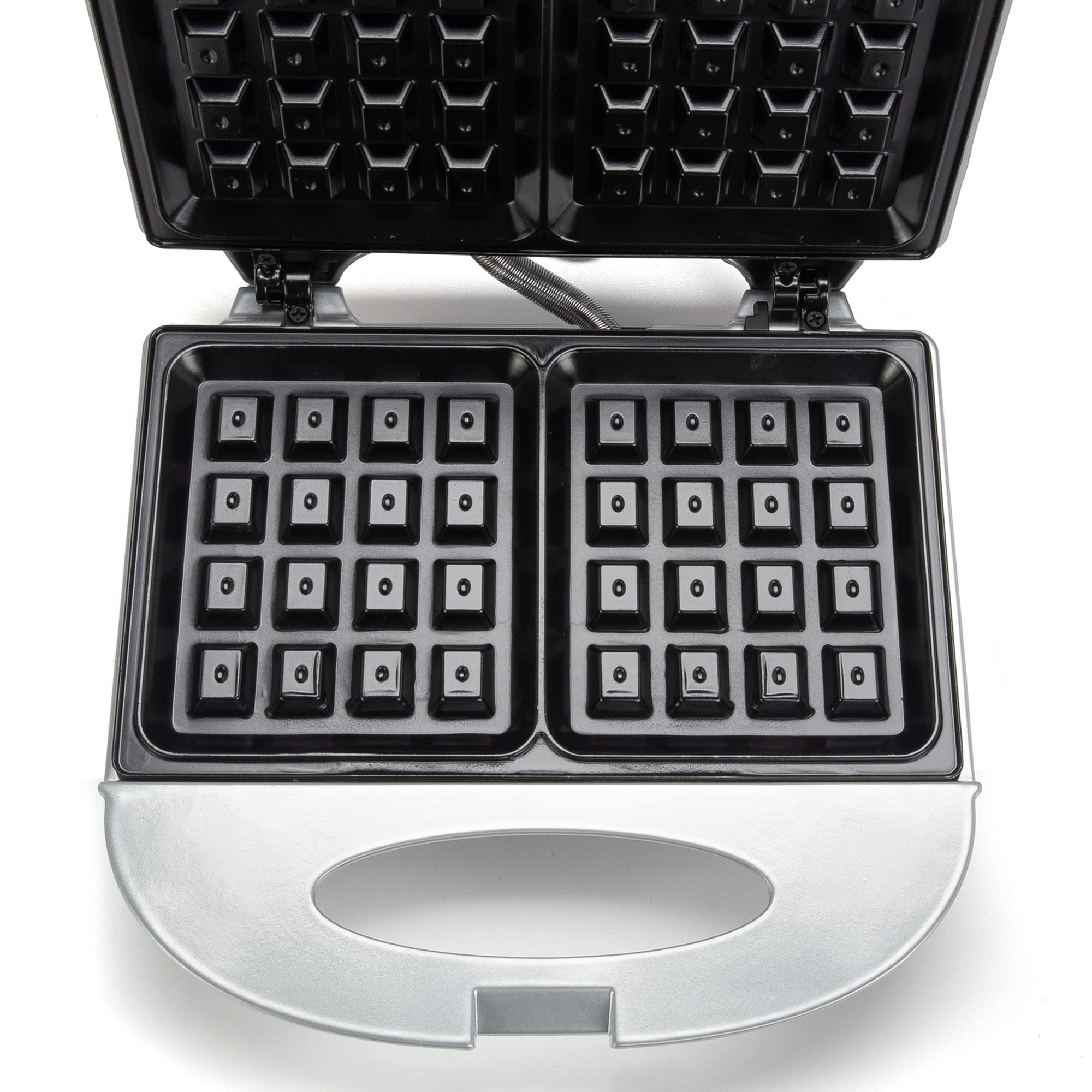 Zenith Electric Indoor Waffle Grill Maker with Zera Non-Stick Grilling Plates, Countertop Bread Toaster Easy Storage & Clean Perfect for Breakfast Grilled Cheese Egg & Steak, Platinum Silver