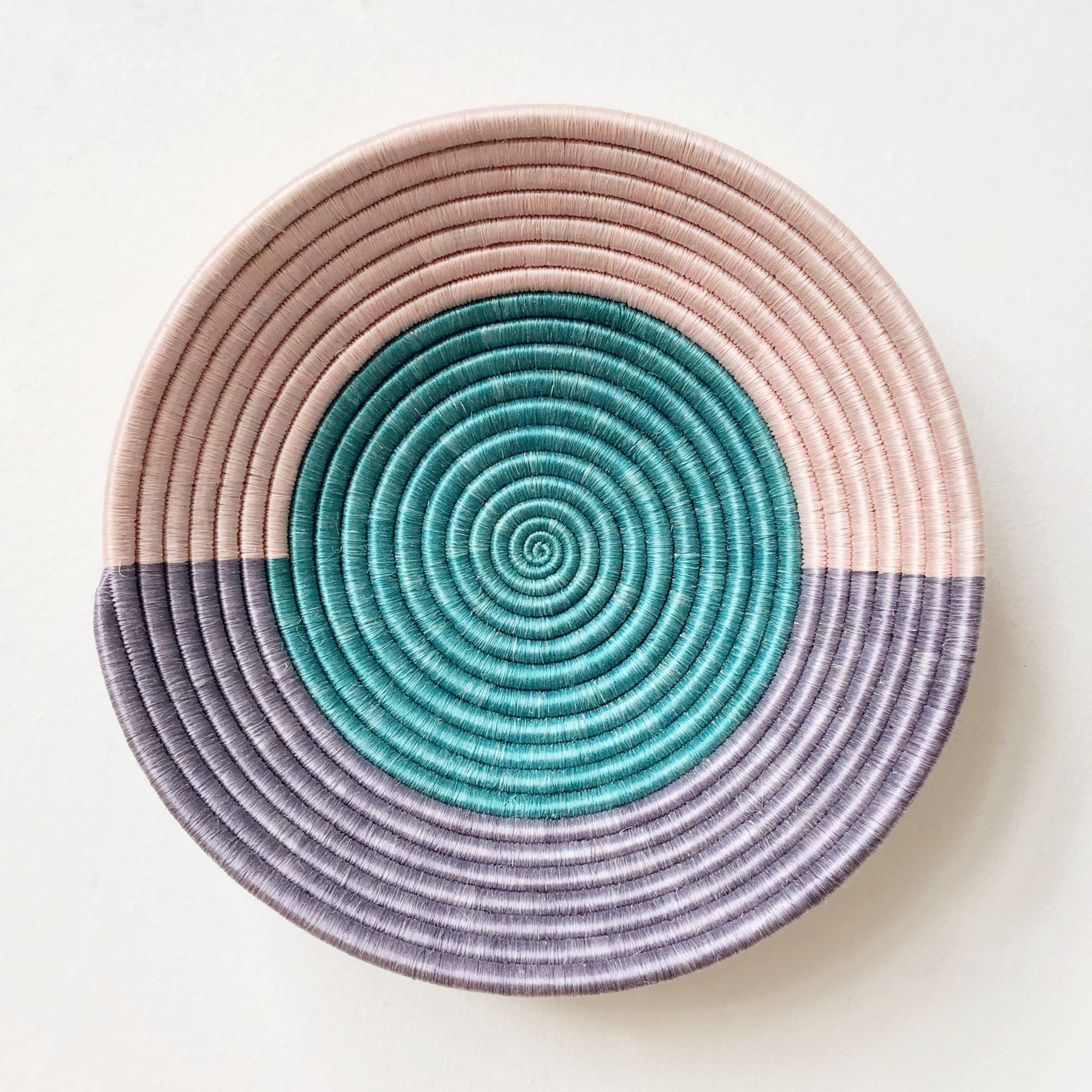 African Basket- Nyakizu/Rwanda Basket/Woven Bowl/Sisal & Sweetgrass Basket/Blush Pink, Lilac, Teal