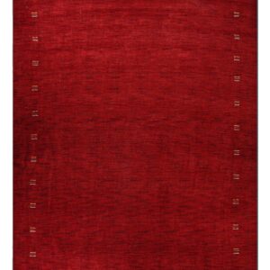 Hand Knotted Loom Wool ECO-Friendly Area Rugs - 9'x12', Rectangle, Red Color, Contemporary Modern Design, High Pile Thick Handmade Anti Skid Rugs for Living Room (L00104)