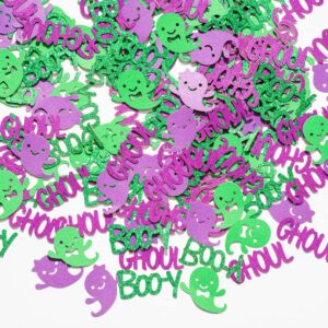 Winnwing 280Pcs Boo-y or Ghoul Halloween Gender Reveal Confetti Glitter Sprinkles Paper Scatter Table Decorations Supplies Team Boy Team Girl He or She Baby Shower Birthday Wedding (Green,Purple)