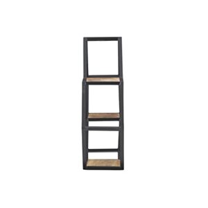 Powell Dealya Black Metal Honeycomb Wall Shelves with Wood Bottoms