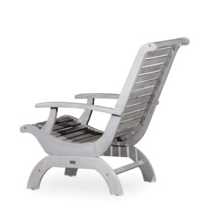 DTY Outdoor Living Aspen Eucalyptus Plantation Chair, Silver Gray