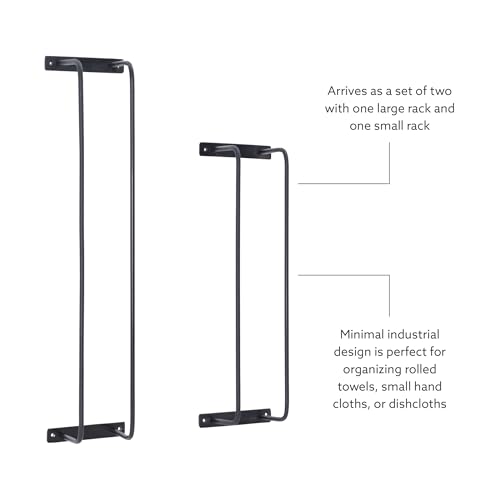 Powell Black Bent Metal Rawlins Two Pack Towel Racks