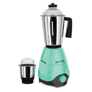 blaaze 110v 600 watts mixer grinder with 2 jars – perfect for dry & wet fine grinding – dosa batters, indian curry spices coconut chutney grinding mixing (turquoise)