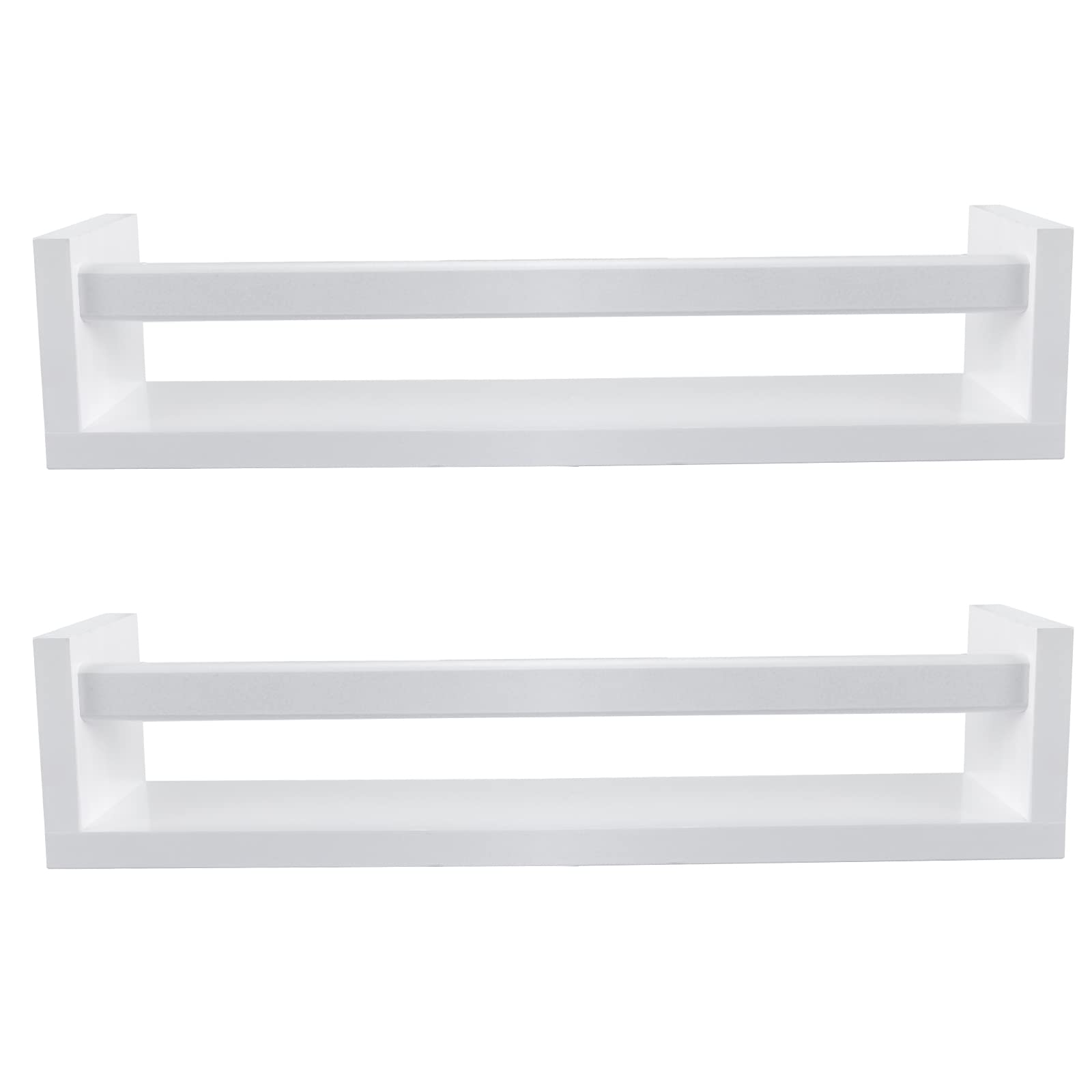 birola Wall Bookshelves for Kids,Book Shelf Organizer for Baby Nursery Décor,Nursery Book Shelves Set of 2,Wood Floating Nursery Shelves for Wall (Set of 2 White)