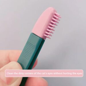 2 Pcs Tear Stain Remover Comb, Pets Brush for Tear Stain Remove, Soft Glue Brush, Clean Dirt Around Pet Eyes, No Eye Damage, Soft and Easy to Clean, It Can Also Be Used As a Toothbrush