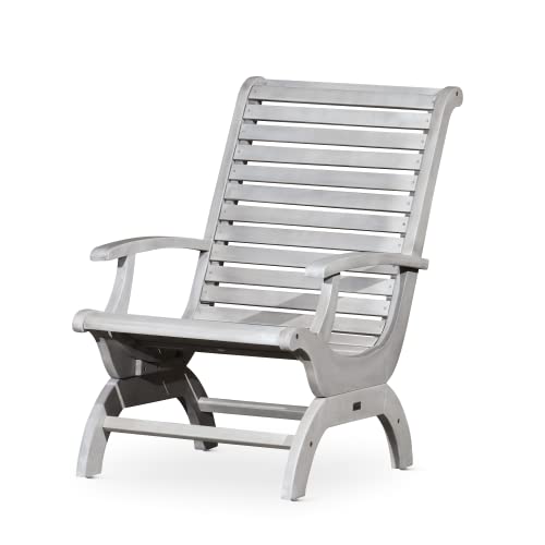 DTY Outdoor Living Aspen Eucalyptus Plantation Chair, Silver Gray