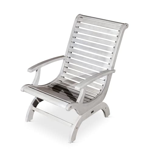 DTY Outdoor Living Aspen Eucalyptus Plantation Chair, Silver Gray