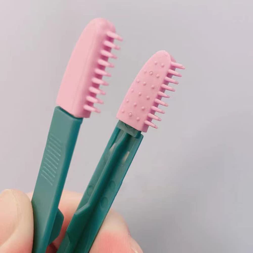 2 Pcs Tear Stain Remover Comb, Pets Brush for Tear Stain Remove, Soft Glue Brush, Clean Dirt Around Pet Eyes, No Eye Damage, Soft and Easy to Clean, It Can Also Be Used As a Toothbrush