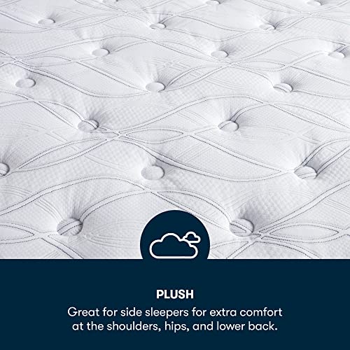 Serta - 14" Clarks Hill Elite Plush Queen Mattress, Comfortable, Cooling, Supportive, CertiPur-US Certified, White/Blue