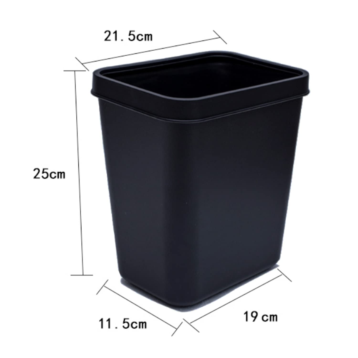 Halyuhn Black Small Trash Can 4Pack, 2Gallon/8 L Plastic Office Trash Can Garbage Can Under Desk, Trash Cans for Bedroom, Office and Kitchen, Bathroom Trash Can Fits Narrow Space, Plastic Trash Can