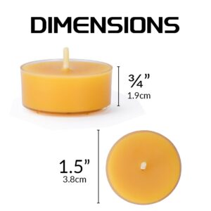 Natural Yellow Beeswax Tealight Candles - 24 pcs - Organic Candle Natural Scent Smokeless Clean Burning