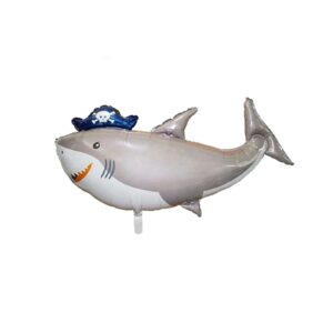 2pcs Shark Balloons Large Aluminum Foil Shark Balloon Pirate Theme Ocean Theme Birthday Party Decorations Baby Shower