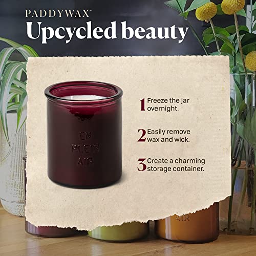 Paddywax Firefly Candle Co. En Plein Air Scented Candles with Soy Wax Blend and Reusable Glass Jar for Home Fragrance and Aromatherapy Ideal for Gifting - 10 Ounce, Tobacco Oud, Eggplant Purple