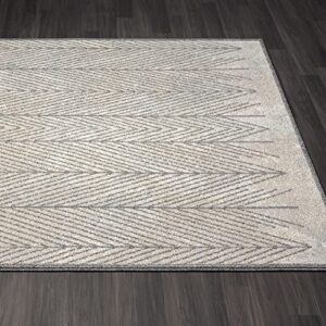 LUXE WEAVERS Gray 4x6 Geometric Area Rug