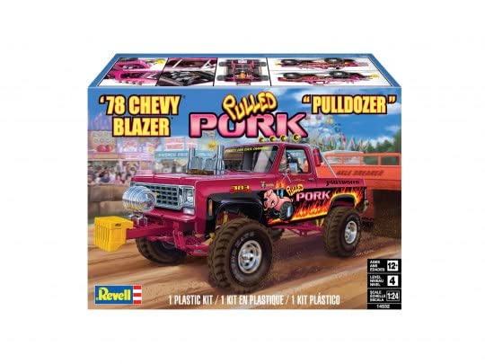 Level 4 Model Kit 1978 Chevrolet Blazer Pickup Truck Pulled Pork Pulldozer 1/24 Scale Model by Revell