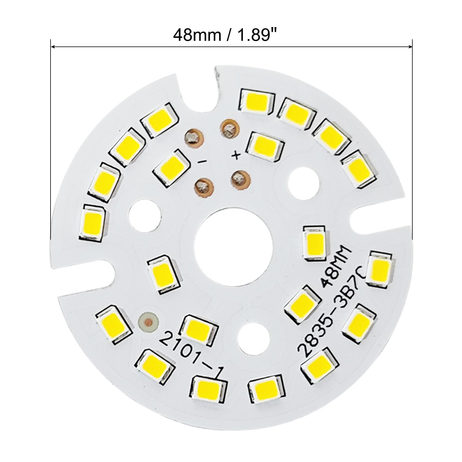 MECCANIXITY COB LED Light Chip Bead 7W 120lm 3000-3200K 48mm 21-24VDC Energy Saving Bulb for Spotlight Floodlight Replacement Warm White 5Pcs