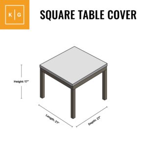 KHOMO GEAR Heavy Duty Outdoor Furniture Cover - Waterproof Square & Rectangular Covers with Air Vents - for Ottoman, Tables, Coffee Side Tables and Others