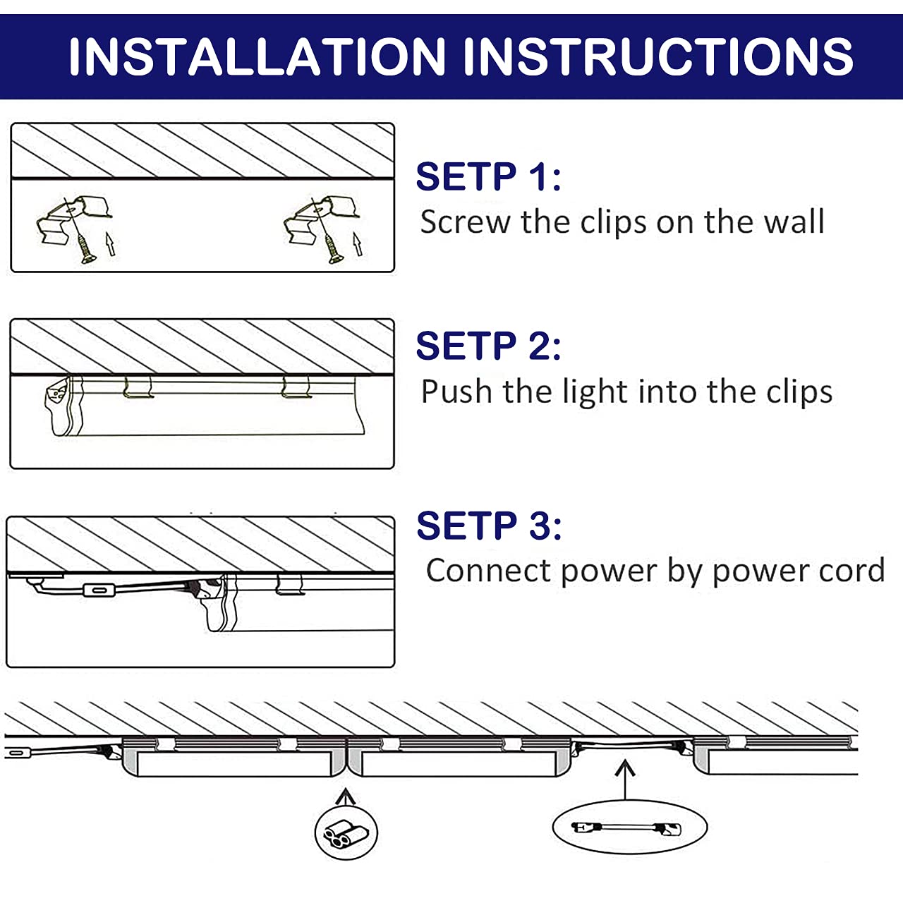 HOLDWILL 6 Pack LED Shop Light Fixture, 4FT 24W 6500K, Cool White, Milky Cover, Hight Output, Linkable Shop Lights for Workshop, T8 LED Tube Lights, LED Shop Lights for Garage 4 Foot with Plug Cable