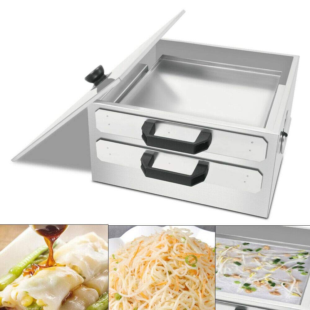 2-Layer Stainless Steel Rice Noodle Roll Vermicelli Steam Machine Cantonese Rice Noodle Rolls Machine - Intexca