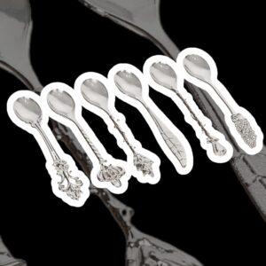 Alisveristime Traditional Ottoman Motif Tea Spoons - Decorative Stirring, Sugar, Tea Spoons (Set of 6) (Motif) (Silver)