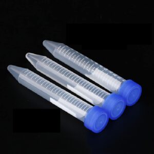 Conical Centrifuge Tubes 15ml, 100 Pcs Sterile Plastic Tubes with Screw Caps, Plastic Graduated and Write Marks Test Container, Non-Pyrogenic, DN/RNase Free (15ml-100pcs)