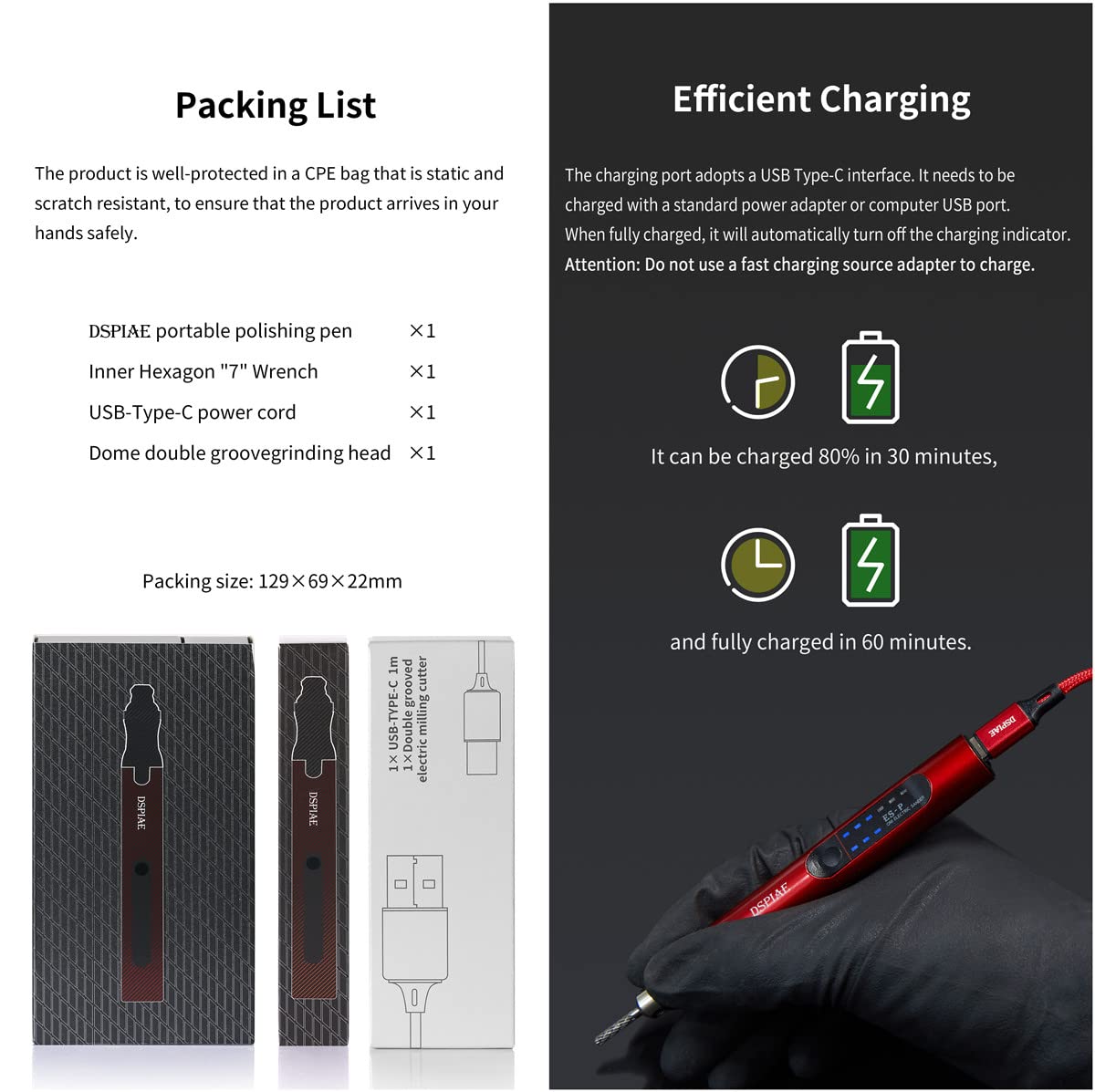 USB Charge Portable Electric Micro Sanding Pen For Hobby Model Craft,Sanding, Polishing, Drilling, Etching, Engraving, DIY Crafts (ES-P sanding pen)