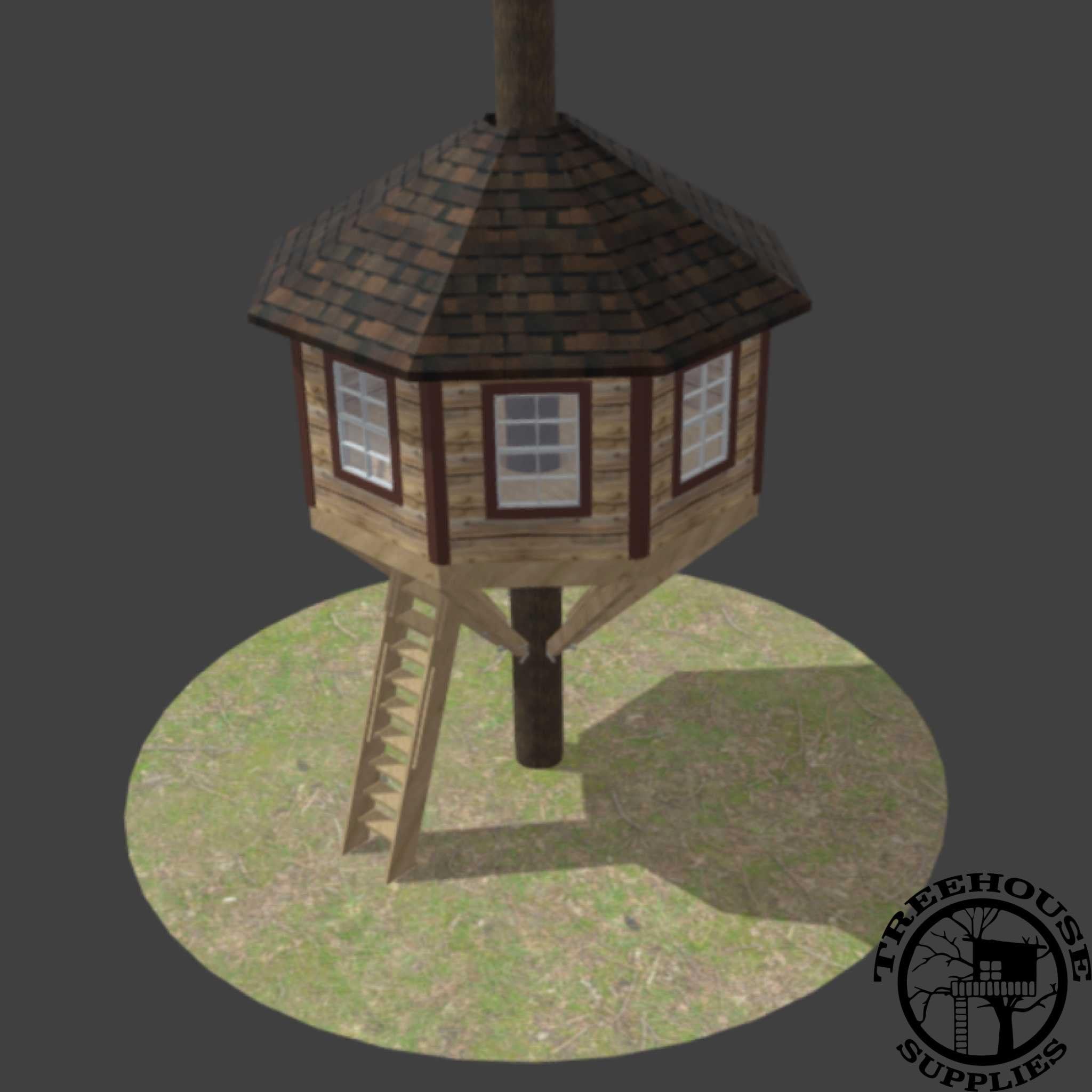 The Flathead © : 10' Octagonal Treehouse Plan