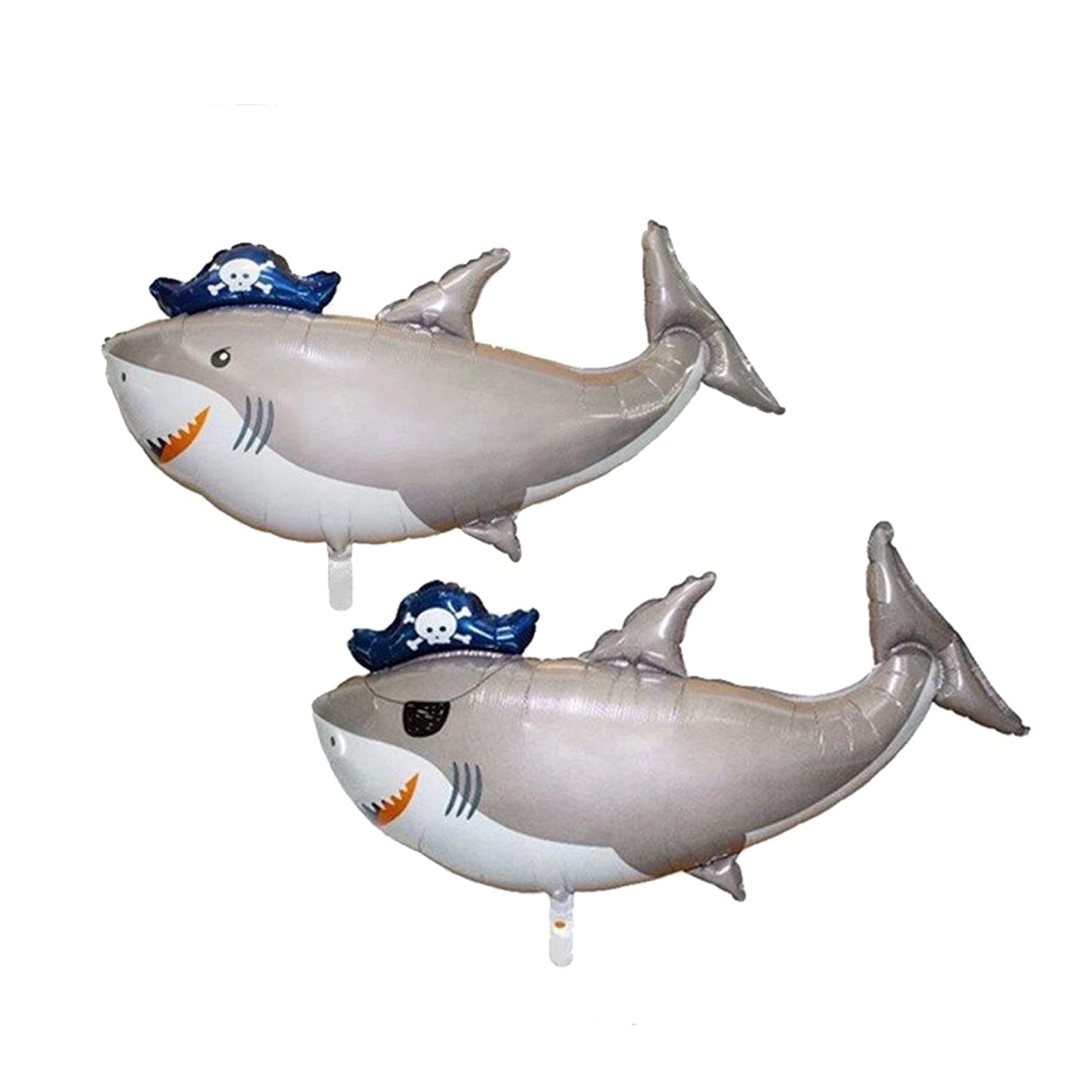 2pcs Shark Balloons Large Aluminum Foil Shark Balloon Pirate Theme Ocean Theme Birthday Party Decorations Baby Shower