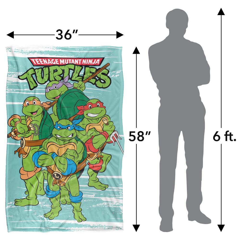 Teenage Mutant Ninja Turtles TMNT Turtle Group Silky Touch Super Soft Throw Blanket, 36"x58"