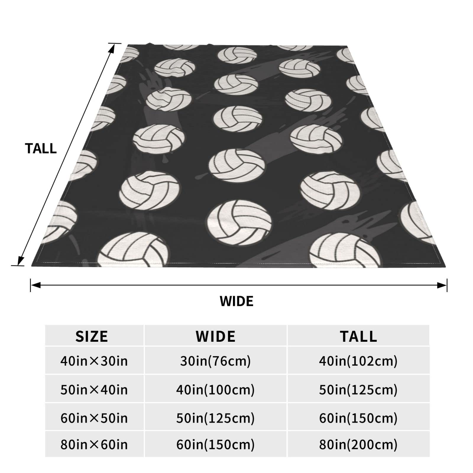 Volleyball Sport Throw Blanket Flannel Fleece Fuzzy Blankets Soft Warm Cozy for Bed Couch Sofa Living Room for Teens 60"x50"