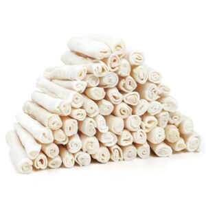 mon2sun dog rawhide rolls twist sticks 6.5 inch dog chew treats natural flavor 60 count for puppy and small dogs